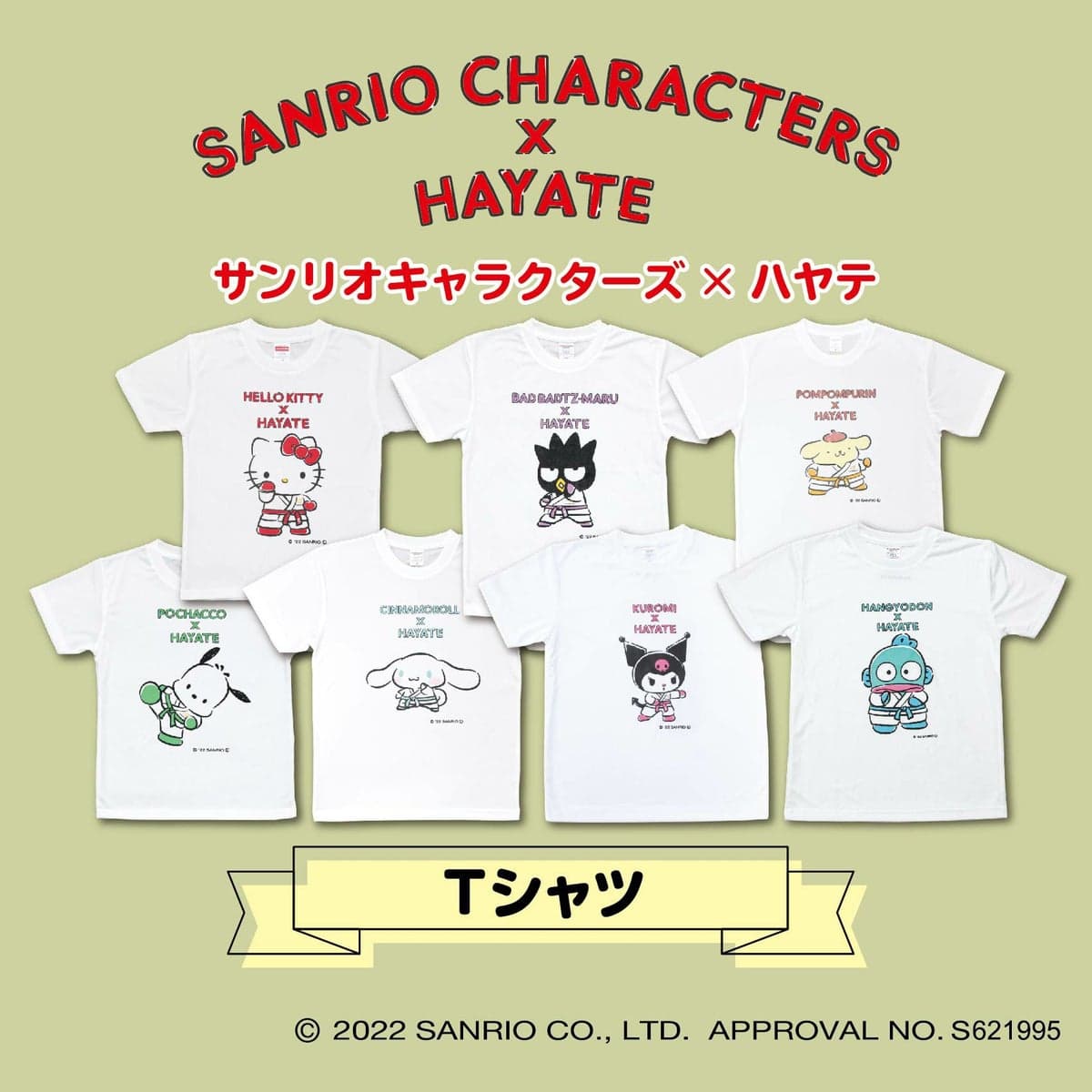 HAYATEとサンリオのコラボレーションTシャツ